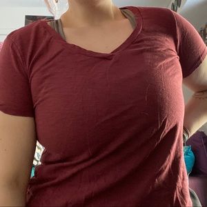 burgundy soft tee